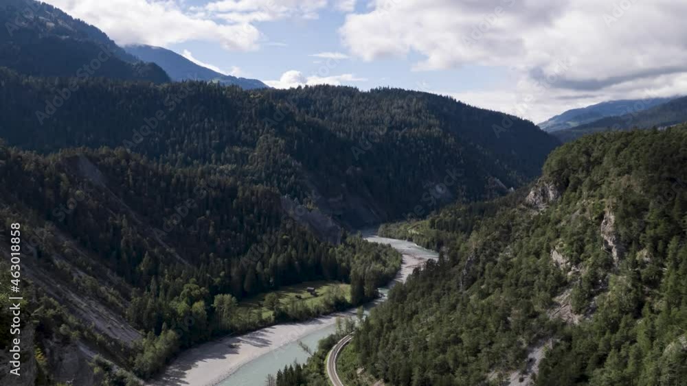 Time lapse of the Rheinschlucht on a beautiful summer day, moving process Time lapse of the Rheinschlucht on a beautiful summer day, moving process