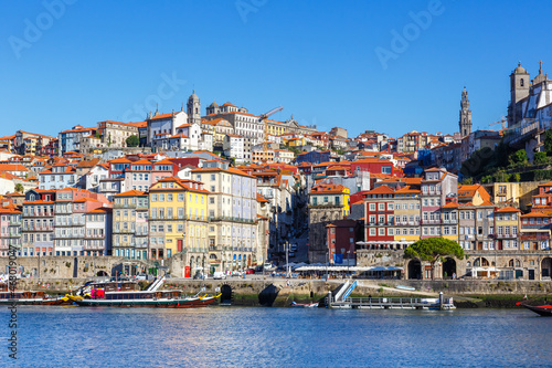 Porto Portugal old town buildings World Heritage with Douro river travel