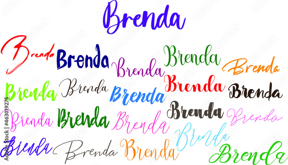 Brenda Girl Name in Multi Fonts Typography Text Brenda Girl Name in Multi Fonts Typography Text