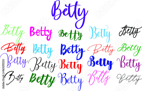 Girl Name in Multi Fonts Typography Text