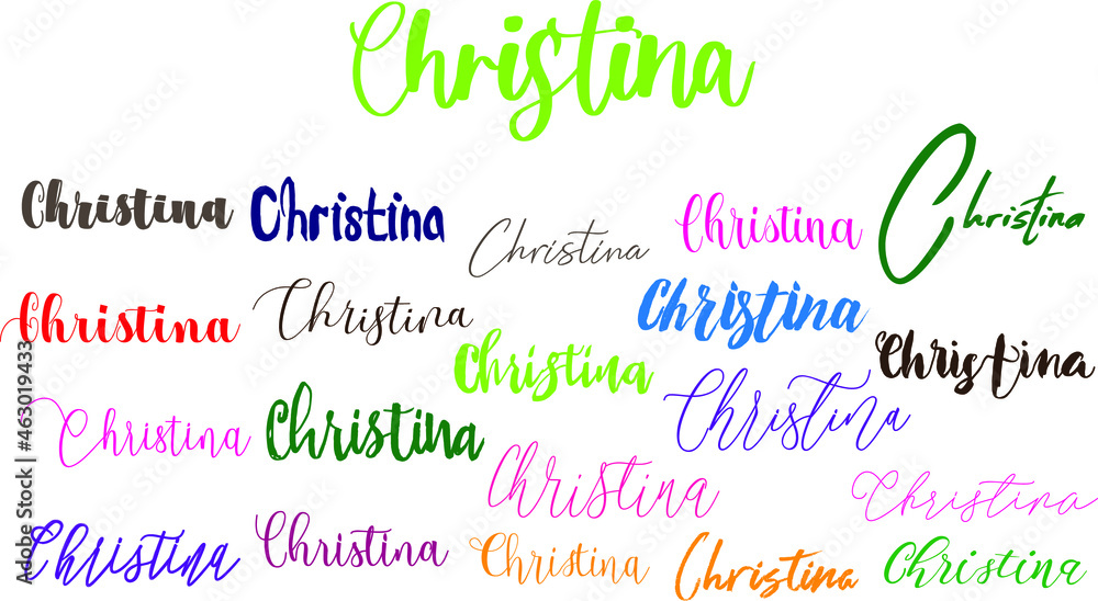Christina Girl Name in Multi Fonts Typography Text Christina Girl Name in Multi Fonts Typography Text
