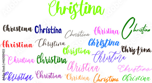 Christina Girl Name in Multi Fonts Typography Text photo
