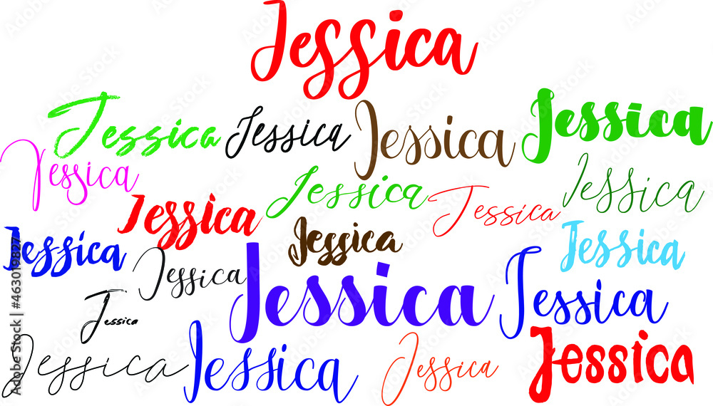 Jessica Girl Name in Multi Fonts Typography Text Jessica Girl Name in Multi Fonts Typography Text