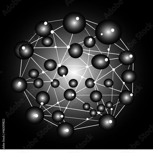 3D Abstract polygonal geometric nest object ,abstract design element. Background for your business.