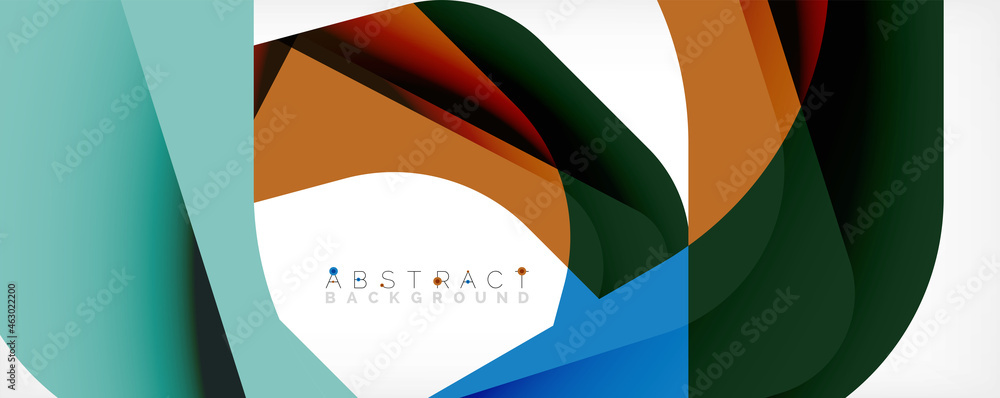 Minimal abstract background - color overlapping shapes on white with shadow lines. Vector Illustration For Wallpaper, Banner, Background, Landing Page Minimal abstract background - color overlapping shapes on white with shadow lines. Vector Illustration For Wallpaper, Banner, Background, Landing Page