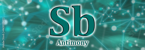 Sb symbol. Antimony chemical element
