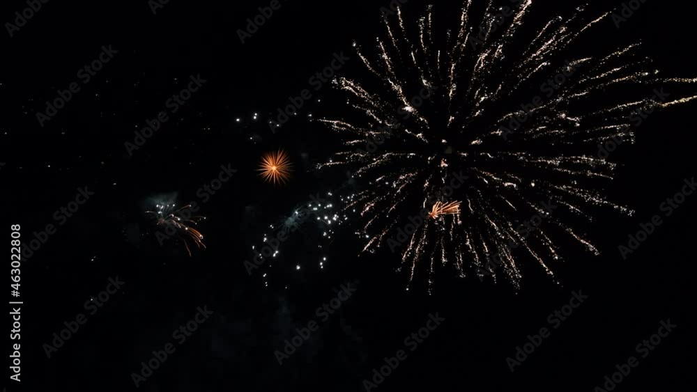 Real Fireworks on Deep Black Background Sky on Fireworks festival show before independence day on 4 of July Real Fireworks on Deep Black Background Sky on Fireworks festival show before independence day on 4 of July