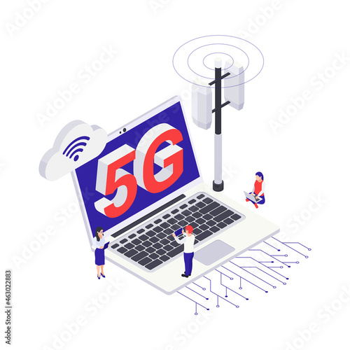 Isometric 5G Internet Concept