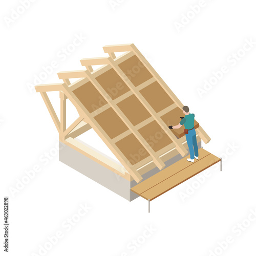 Roofing Isometric Icon