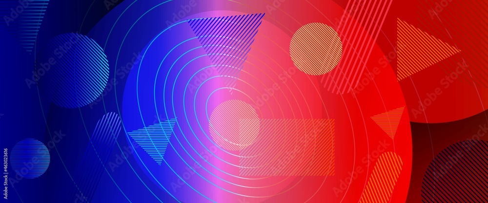 Blue and red gradient geometric style line pattern background Blue and red gradient geometric style line pattern background