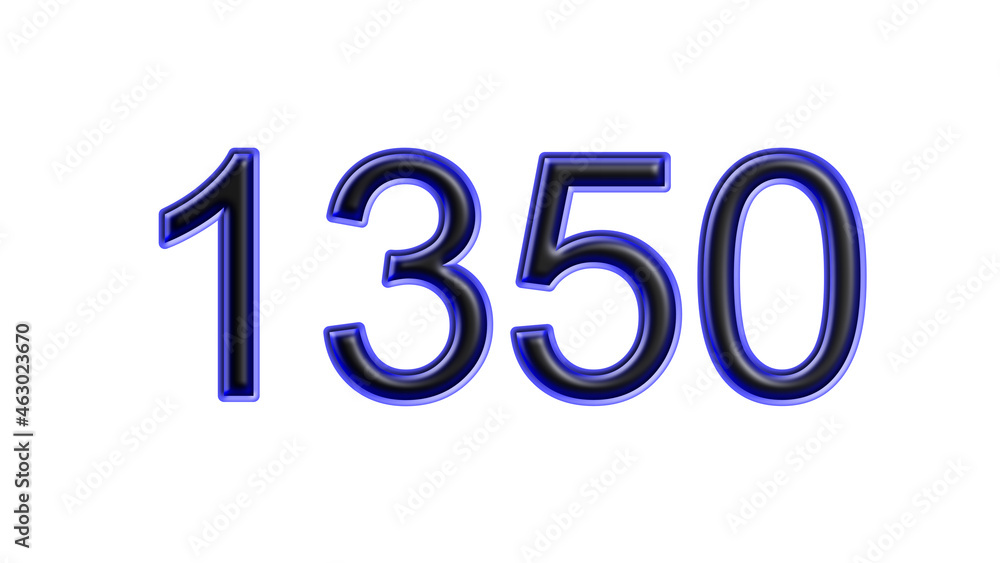 blue 1350 number 3d effect white background blue 1350 number 3d effect white background
