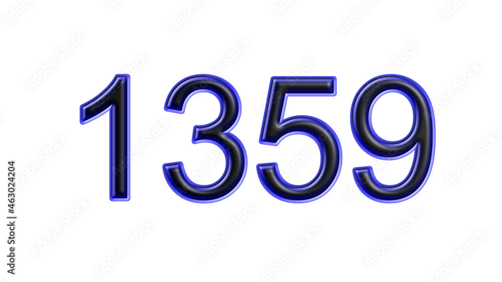 blue 1359 number 3d effect white background blue 1359 number 3d effect white background