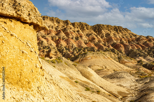 redsand cliffs landform in Wensu canyon, Xinjiang, China photo