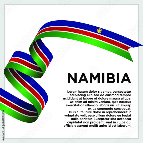 Happy Independence Day. Waving ribbon with Flag of Namibia, Template for Independence day. logo vector template