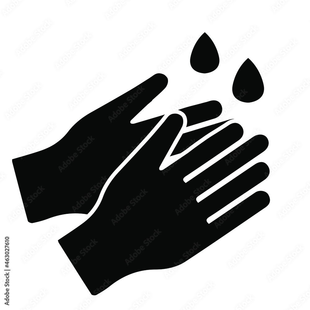 Hand wash flat icon symbol. for preventing coronavirus covid-19 concept Hand wash flat icon symbol. for preventing coronavirus covid-19 concept