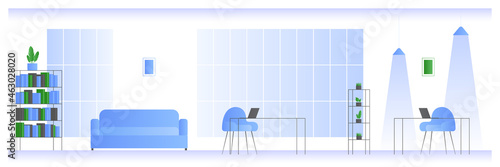 Office background. No people. Vector illustration.