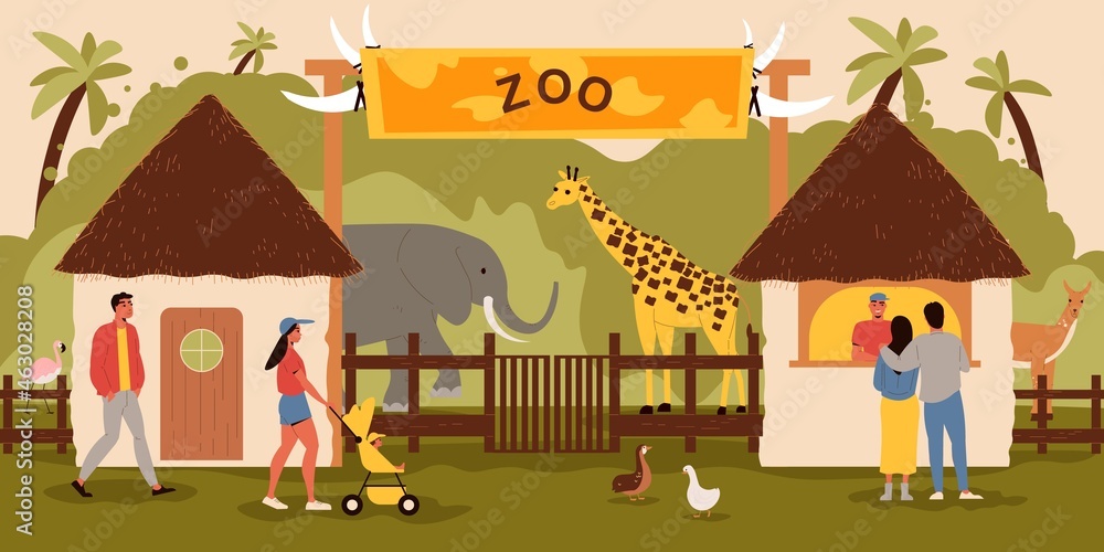 Fototapeta premium Zoo Entrance Background