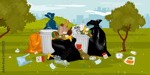 Trash Garbage Park Composition