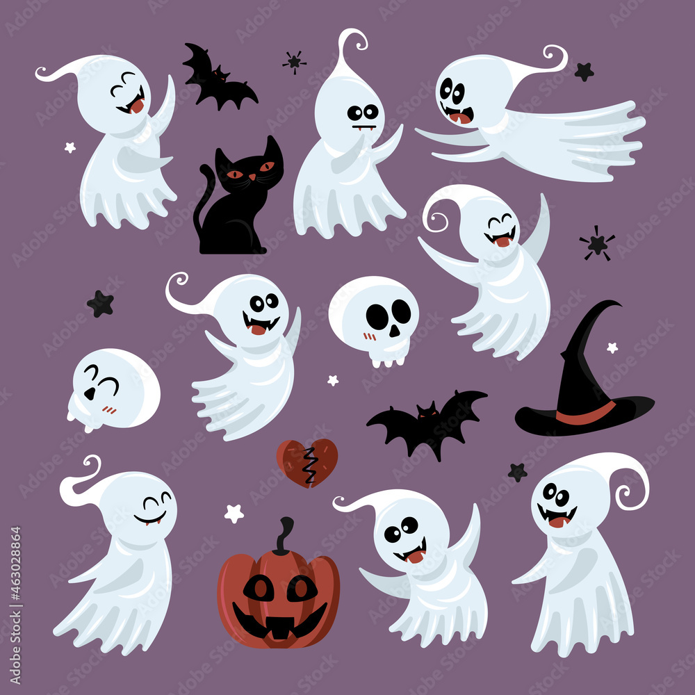 Halloween Pumpkin Ghosts Set Halloween Pumpkin Ghosts Set