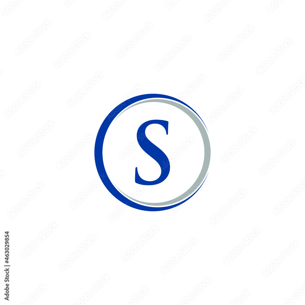 Circle initial letter S uppercase logo design template blue and Gray Circle initial letter S uppercase logo design template blue and Gray