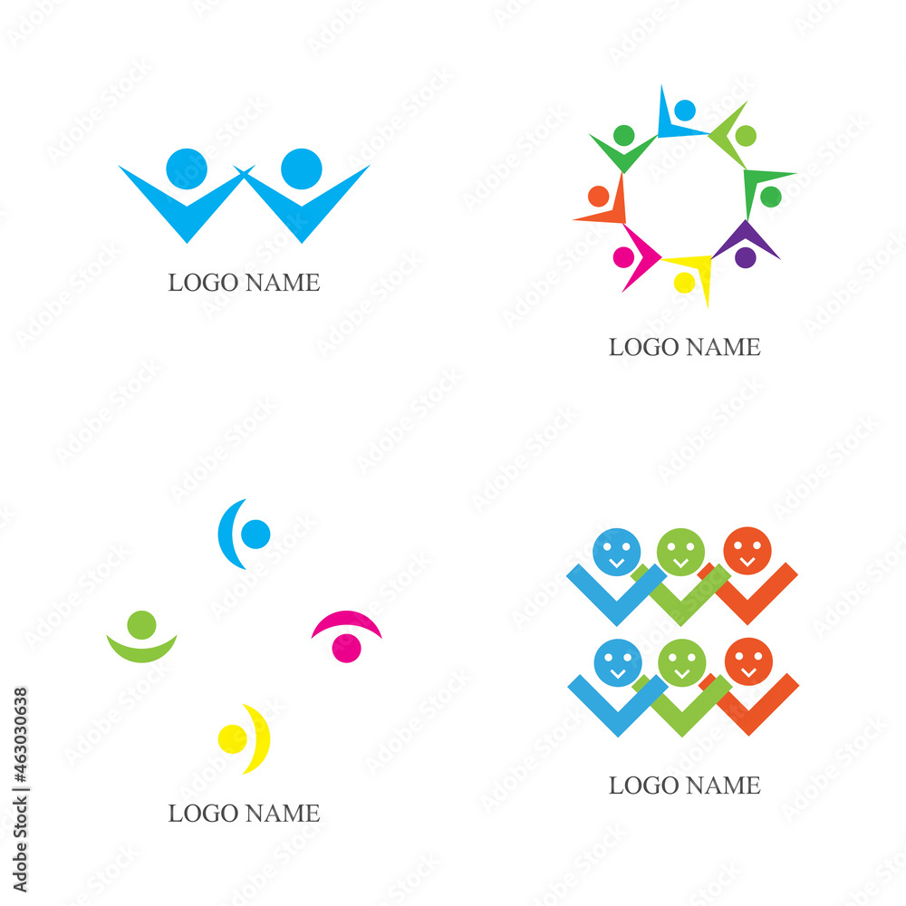 Community, network and social icon design template
