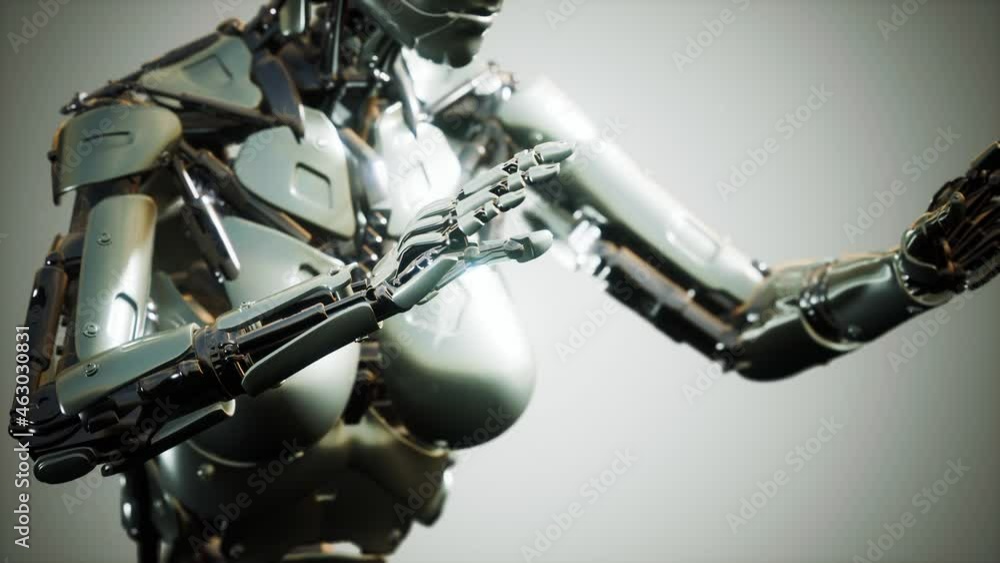 Robot woman of steel and plastic Robot woman of steel and plastic