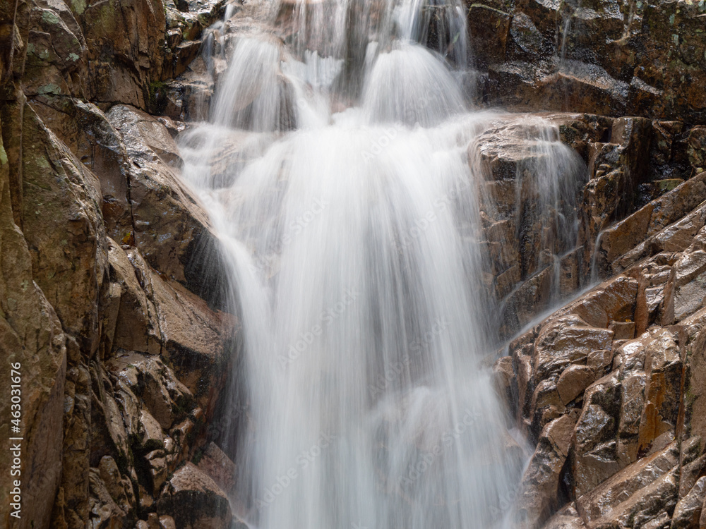 waterfall with rocks in nature