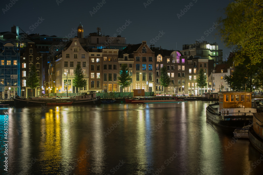 Amsterdam's night lights and canals 