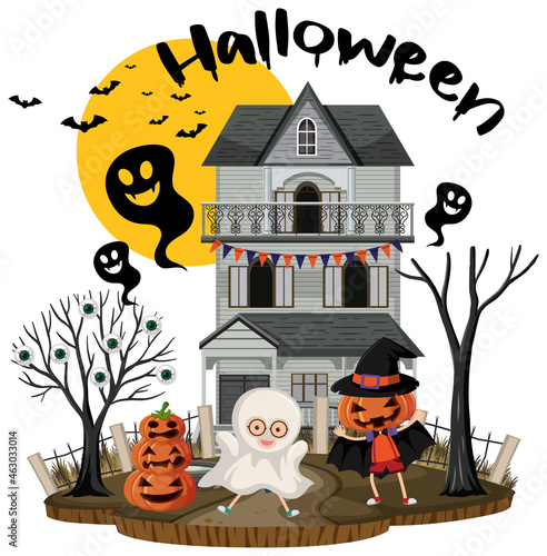 Halloween festival with haunted mansion