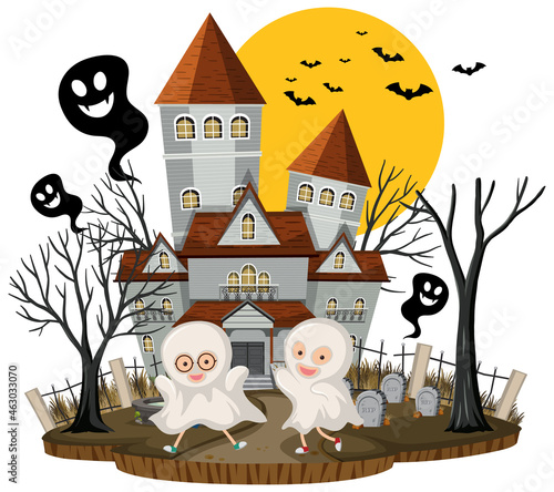 Halloween festival with haunted mansion