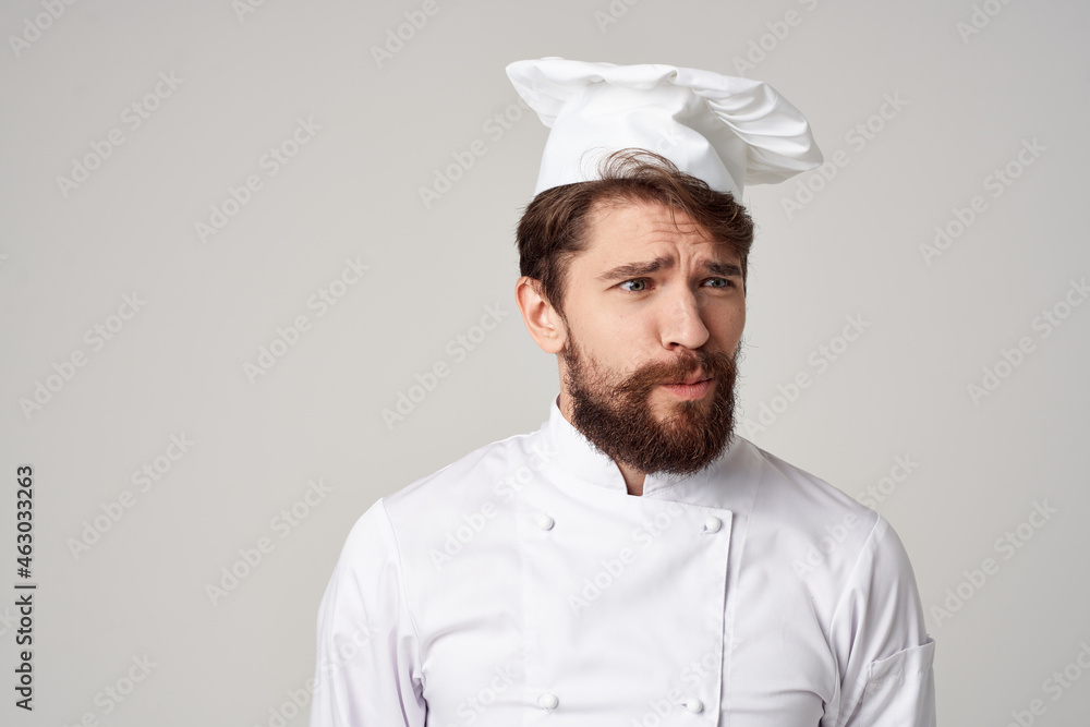 Man Chef uniform Cooking emotions isolated background