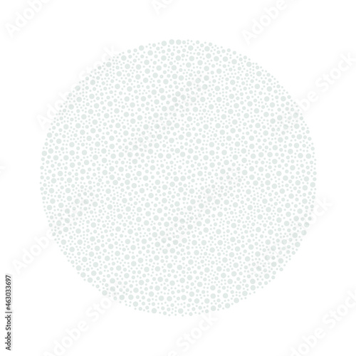 Vector illustration. A circle made up of points. Printable template, neutral stylish background. Gray circle on a white background. Printing of covers, postcards.