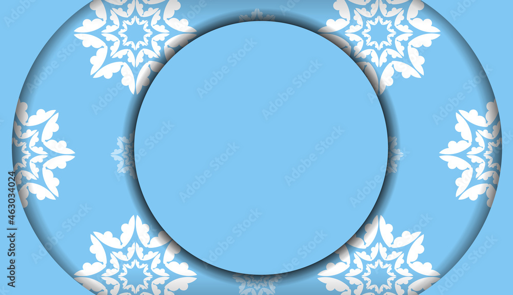 Blue background with antique white ornaments and space for your logo or text Blue background with antique white ornaments and space for your logo or text