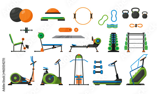 Gym Fitness Color Icon Set
