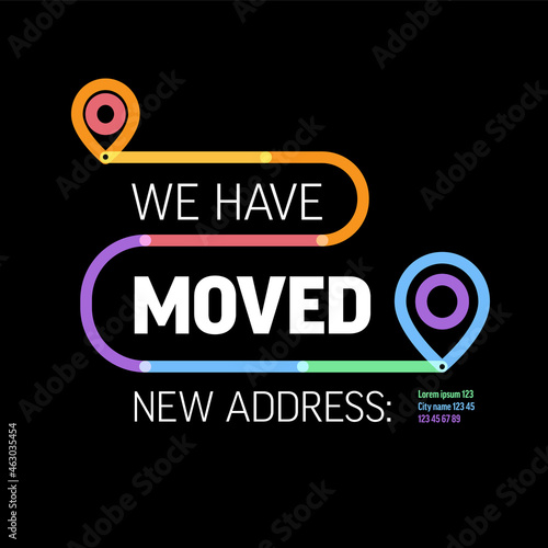 We have moved minimalistic dark thick vivid line flyer template
