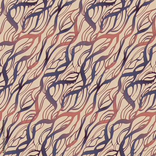 distorted roots seamless pattern tile in retro sepia shades