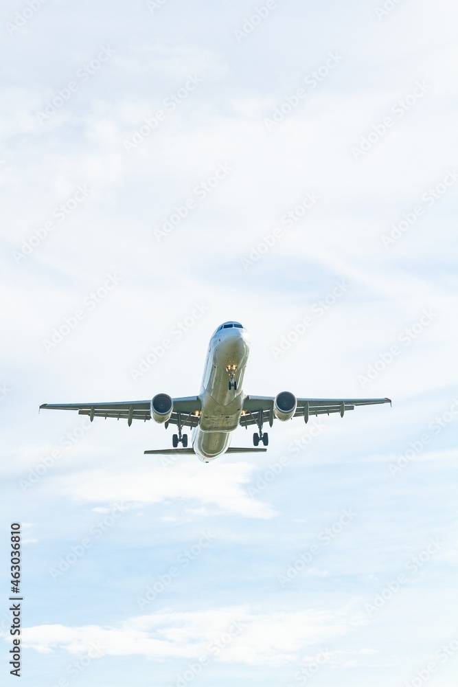 Aircraft taking off with landing gear on with nice sky. Aircraft taking off with landing gear on with nice sky.