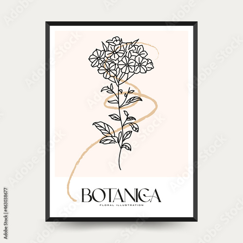 Elegant Botanical abstract wall arts. Floral vector poster collection.