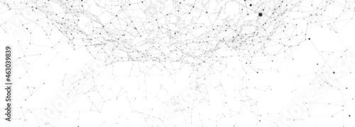 Abstract digital background of points and lines. Glowing plexus. Big data. Network or connection. Abstract technology science background. 3d vector illustration.