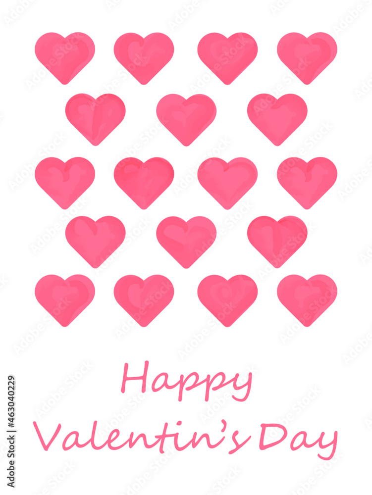 Valentines Day background with heart pattern and typography Happy Valentines Day text. Vector illustration. Wallpaper, cards, flyers, invitations, posters, brochures, banners.