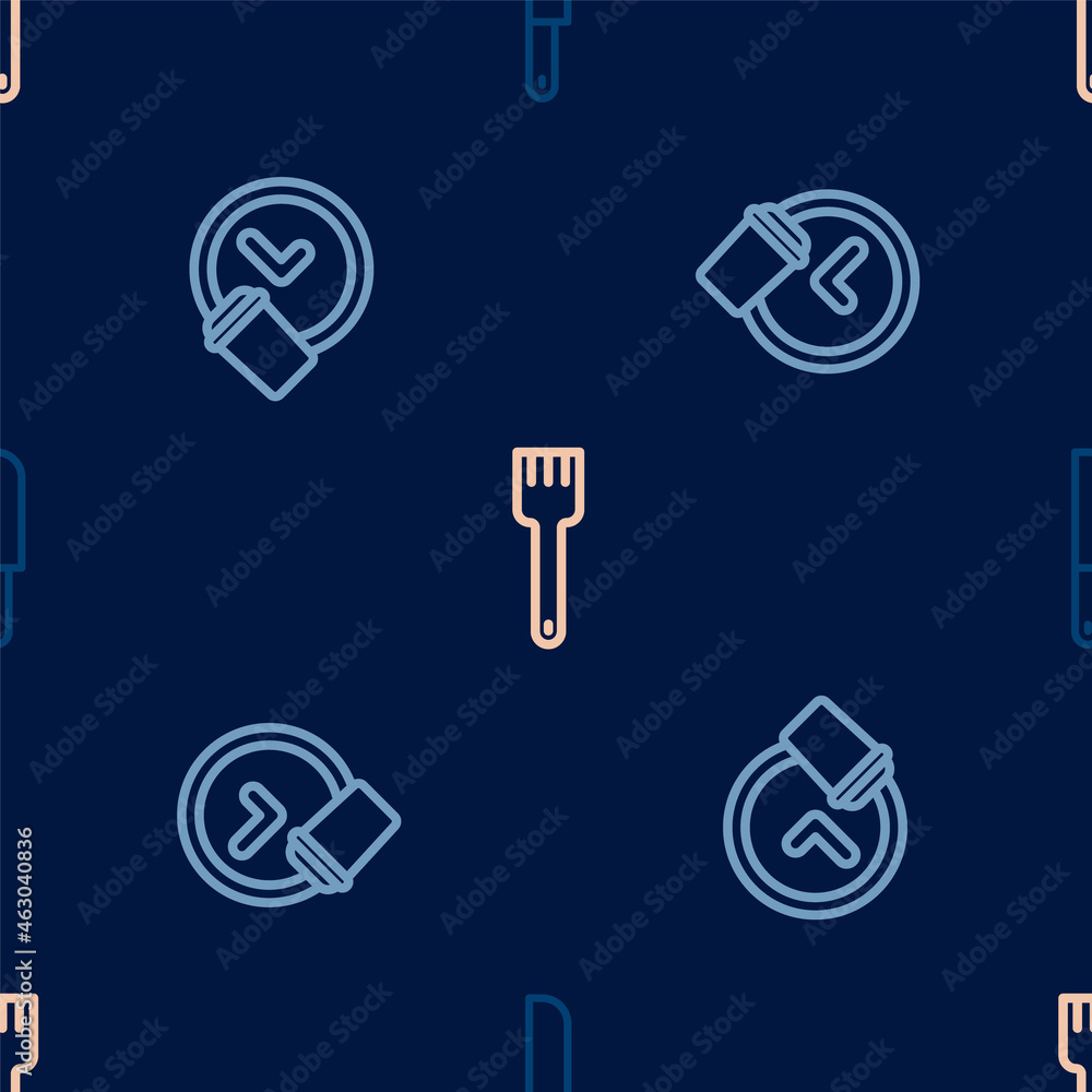 Set line Knife, Round the clock delivery and Fork on seamless pattern. Vector Set line Knife, Round the clock delivery and Fork on seamless pattern. Vector