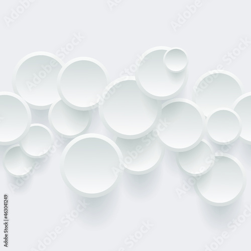 Pattern in the form of a circle of white paper with shadows on a white background. Pattern. Vector illustration