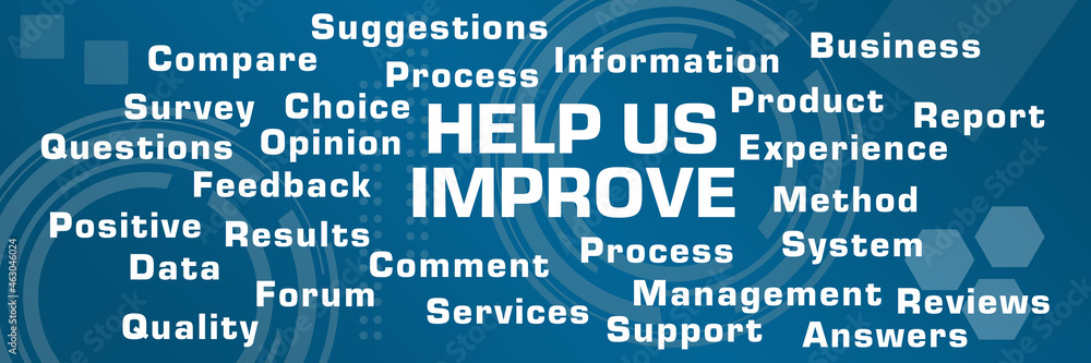 Help Us Improve Blue Technology Background Horizontal Help Us Improve Blue Technology Background Horizontal