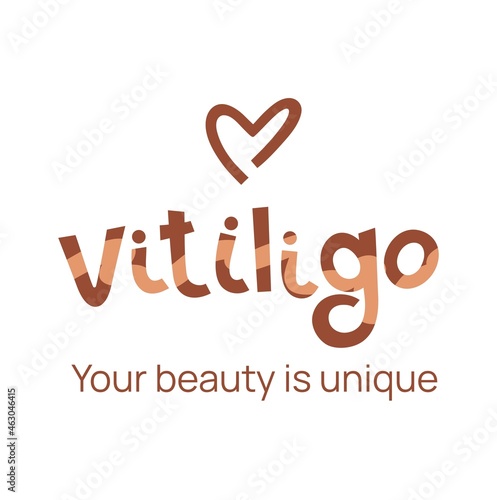 Vitiligo. Hand drawn vector lettering. Lettering. Author's inscription, sign with a picture.