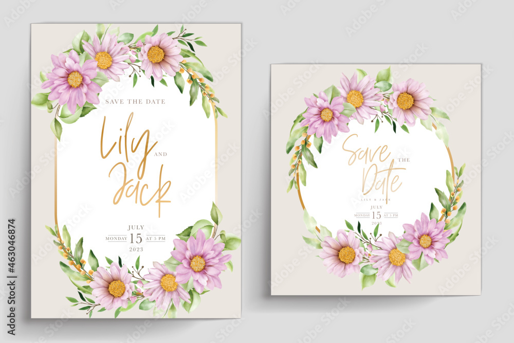 WATERCOLOR CHRYSANTHEMUM WEDDING invitation card set WATERCOLOR CHRYSANTHEMUM WEDDING invitation card set