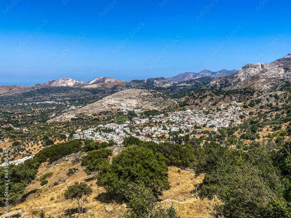 Beautiful mountain village of Filoti, Naxos island, Greece