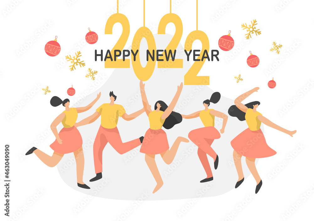 New Year's Eve Celebration happy people It is vector and illustration.