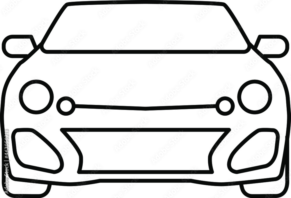 Car front line icon. Simple outline style sign symbol. Auto, view, sport, race, transport, Electric concept car. Vector illustration isolated on transparent background. Car front line icon. Simple outline style sign symbol. Auto, view, sport, race, transport, Electric concept car. Vector illustration isolated on transparent background.