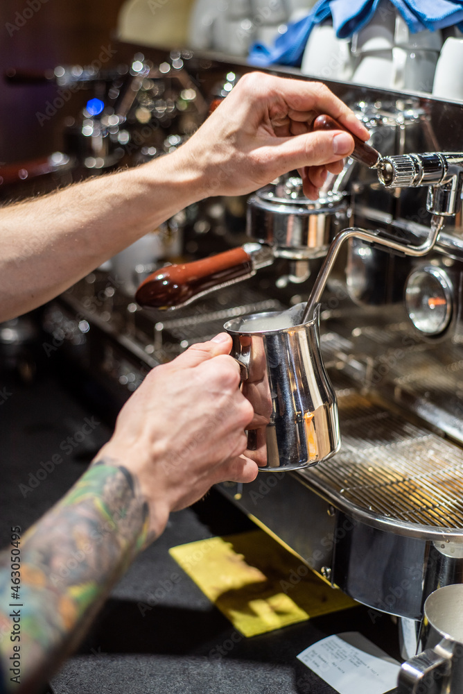 Making coffee. The professional coffee machines are usually going to be able to make a few cups of coffee at the same time. Making coffee. The professional coffee machines are usually going to be able to make a few cups of coffee at the same time.