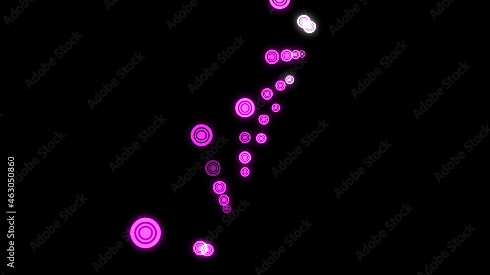 abstract minimal design. pink circles on a black background.